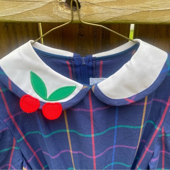 New NWT Florence Eiseman kids long sleeve collar blue grid back to school dress - Picture 6 of 16